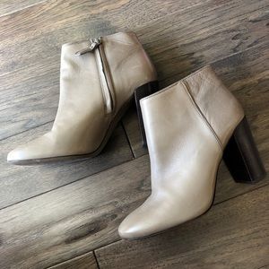 Tory Burch leather wooden stacked heel boots